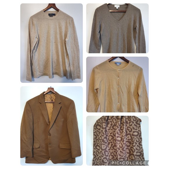 100% Cashmere Cutter Sweater Lot 5 Beige Crafts Repurpose Recycle Upcycle 3 Lbs - Picture 1 of 15